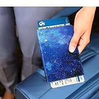 Vista 26 de FINTIE Soporte para pasaporte, cartera de viaje delgada con bloqueo RFID, funda protectora para pasaporte, esencial con ranuras para tarjetas