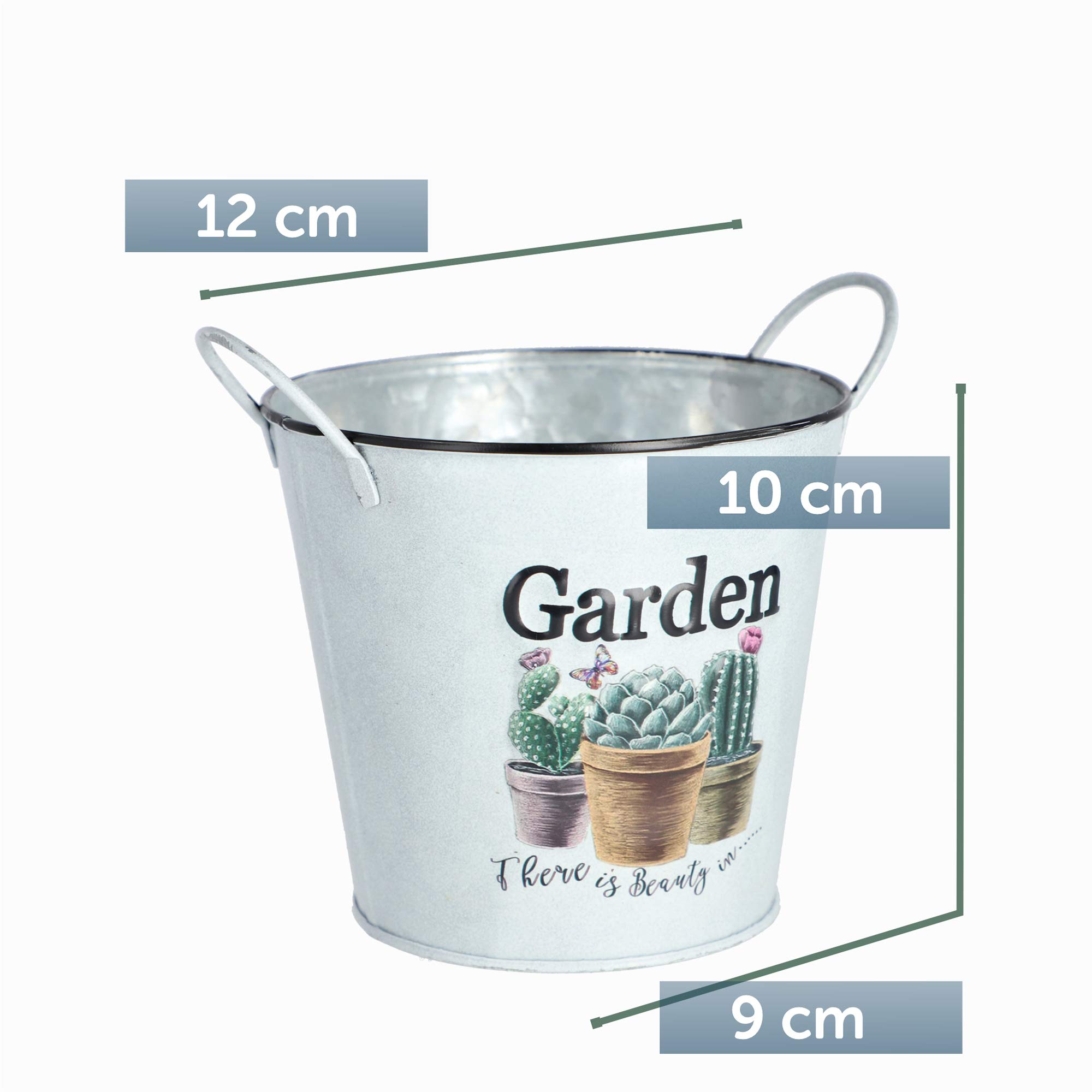 KADAX Pot De Fleurs En Métal Style Rétro Pour Orchidées, Herbes, Géraniums, Pot De Fleurs, Pot De Fleurs (diamètre 12 Cm, Avec Poignées