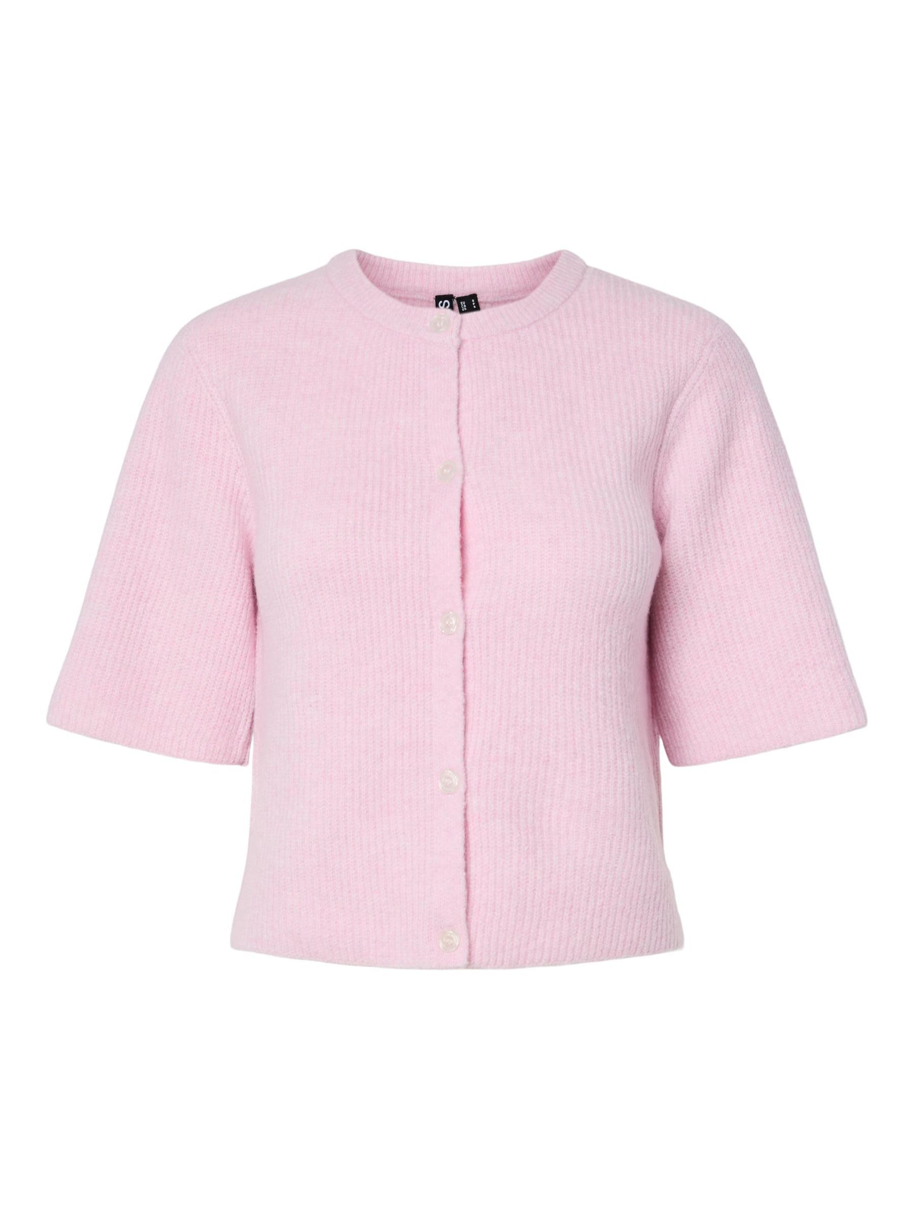 PIECES Pcsilly SS O-Neck Knit Cardigan Noos BC, Roseate Spoonbill, S