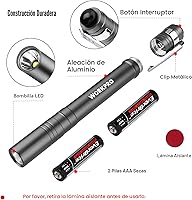 Vista 4 de WORKPRO Luz de bolígrafo LED, Linternas de bolígrafo de aluminio, Linterna de bolsillo con clip para inspección, emergencia, uso diario, 2