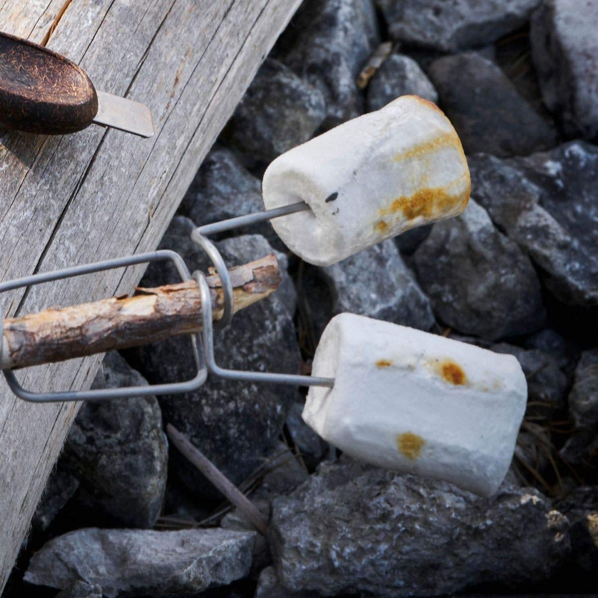Light My Fire Fourchette A Barbecue - Pique A Brochette - 2 x Grandpa's FireFork en Acier Inoxydable - Adaptable Baton de Guimauve - Idéal Brochette Barbecue de Camping Randonnées BBQ Survie