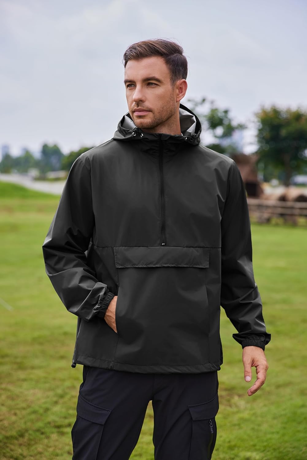 Rain Jacket Men COOFANDY Mens Packable Rain Jacket Lightweight