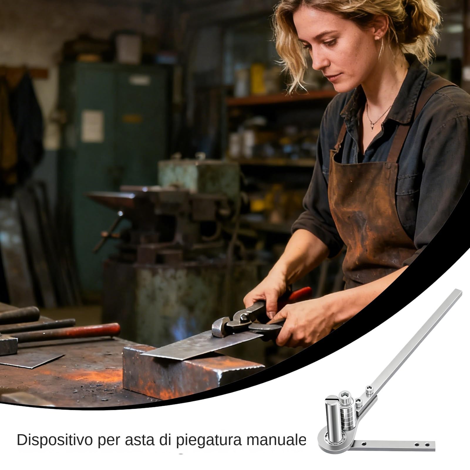 Macchina Piegatrice Ferro Manuale - Piegatore Ferro E Tondino Per Cemento Armato A Risparmio Di Fatica Per Spessore 1-4.5mm, Utensile Fabbricazione Lamiera DIY Ad Azionamento A Cuscinetto, Pieg