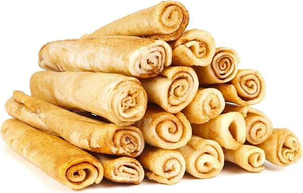 MON2SUN Dog Rawhide Rolls Twist Sticks 6.5 Inch Dog Chew Treats Natural Flavor for Puppy and Small Dogs