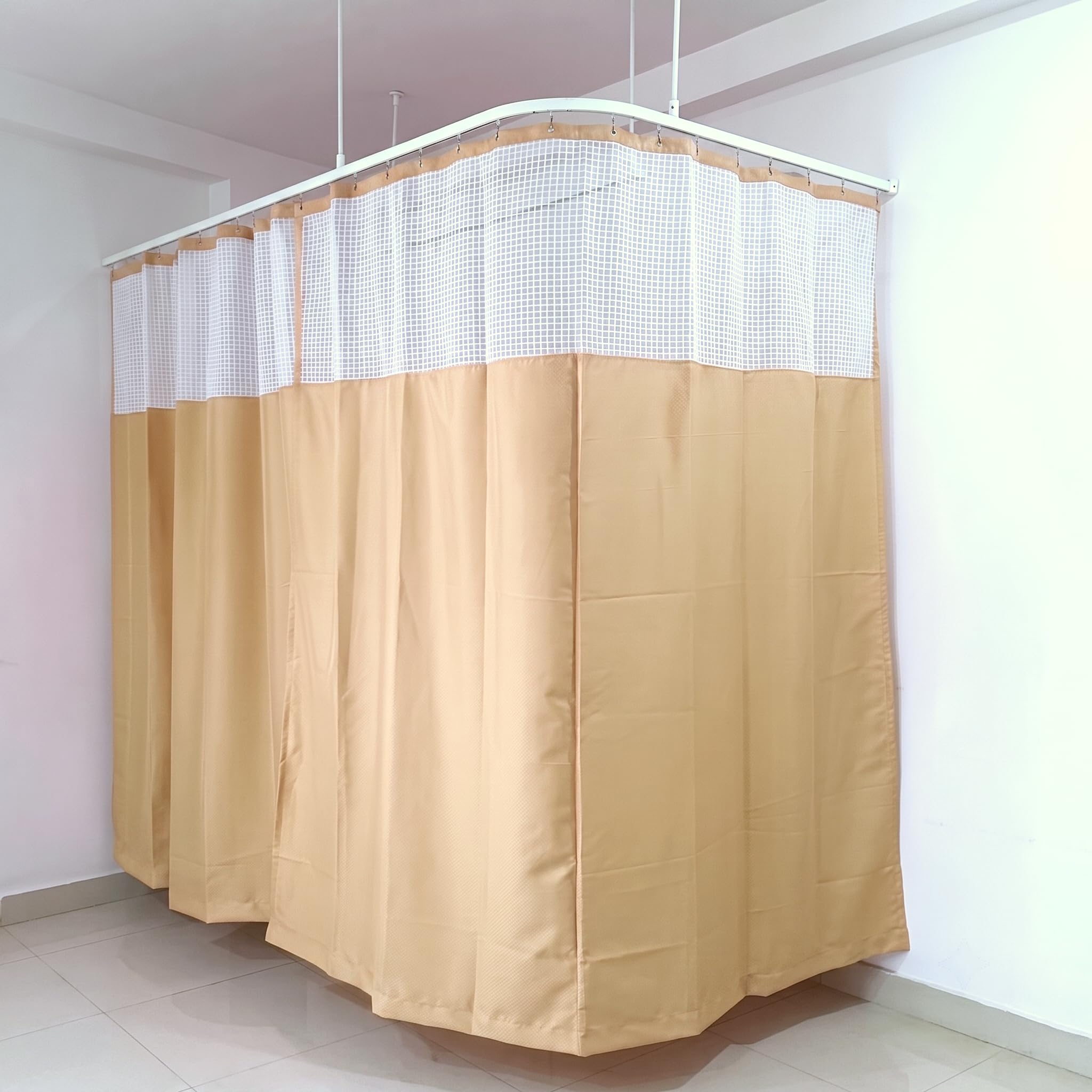 RJO Hospital Curtains Beige Zigzag W-6 x L-7 FT