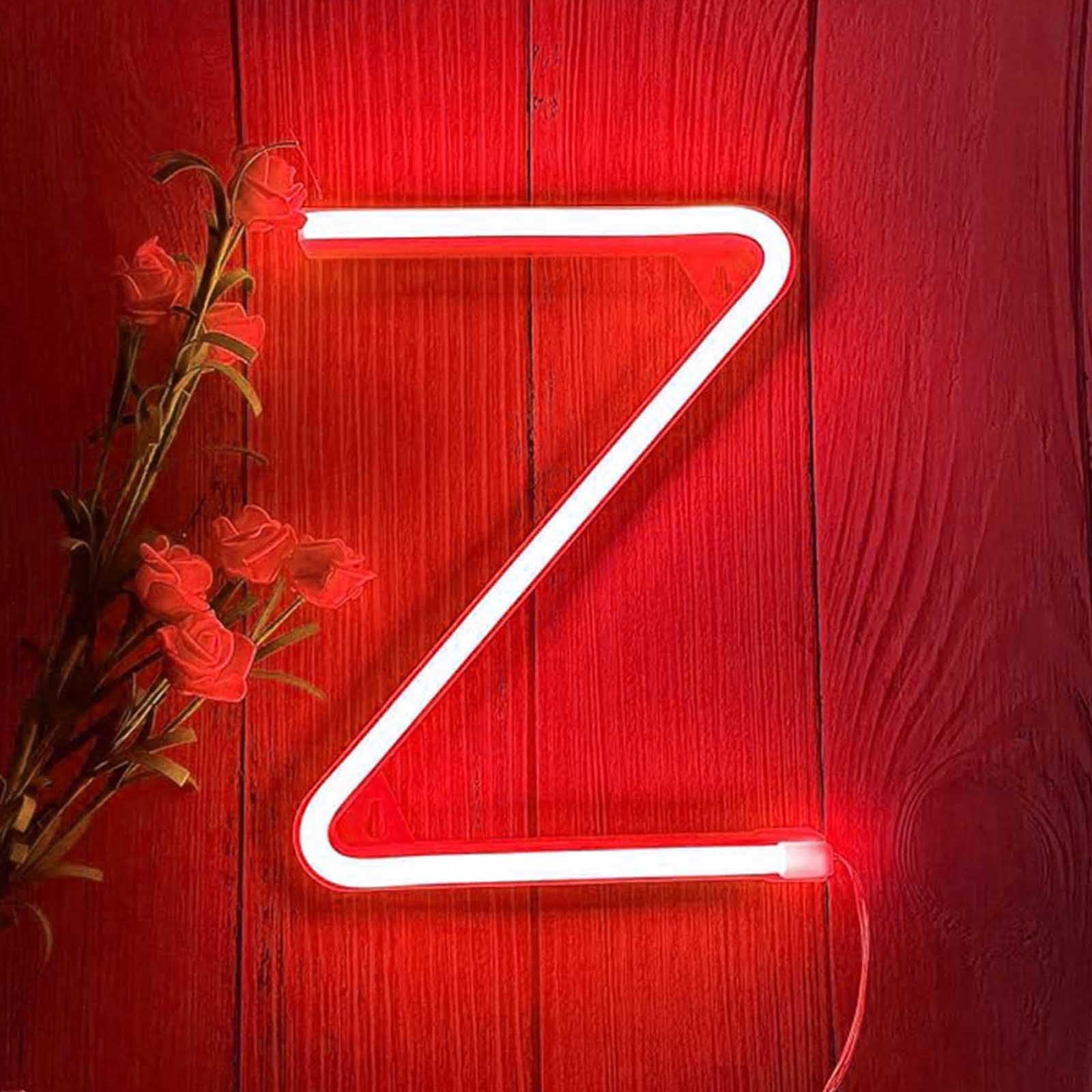 Custom Red Neon Light with USB/Battery Option Energy-Efficient LED Letters for Home Bar Cafe Shop Signage Durable & Waterproof for Year-Round Decor(Letters Z) — image 1