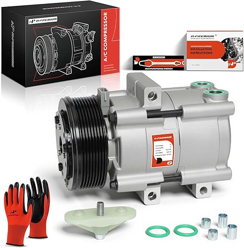 A-Premium Compresor de aire acondicionado con embrague compatible con Ford F-150, Expedition, E-150 Econoline, E-250 Econoline, E-350 Econoline