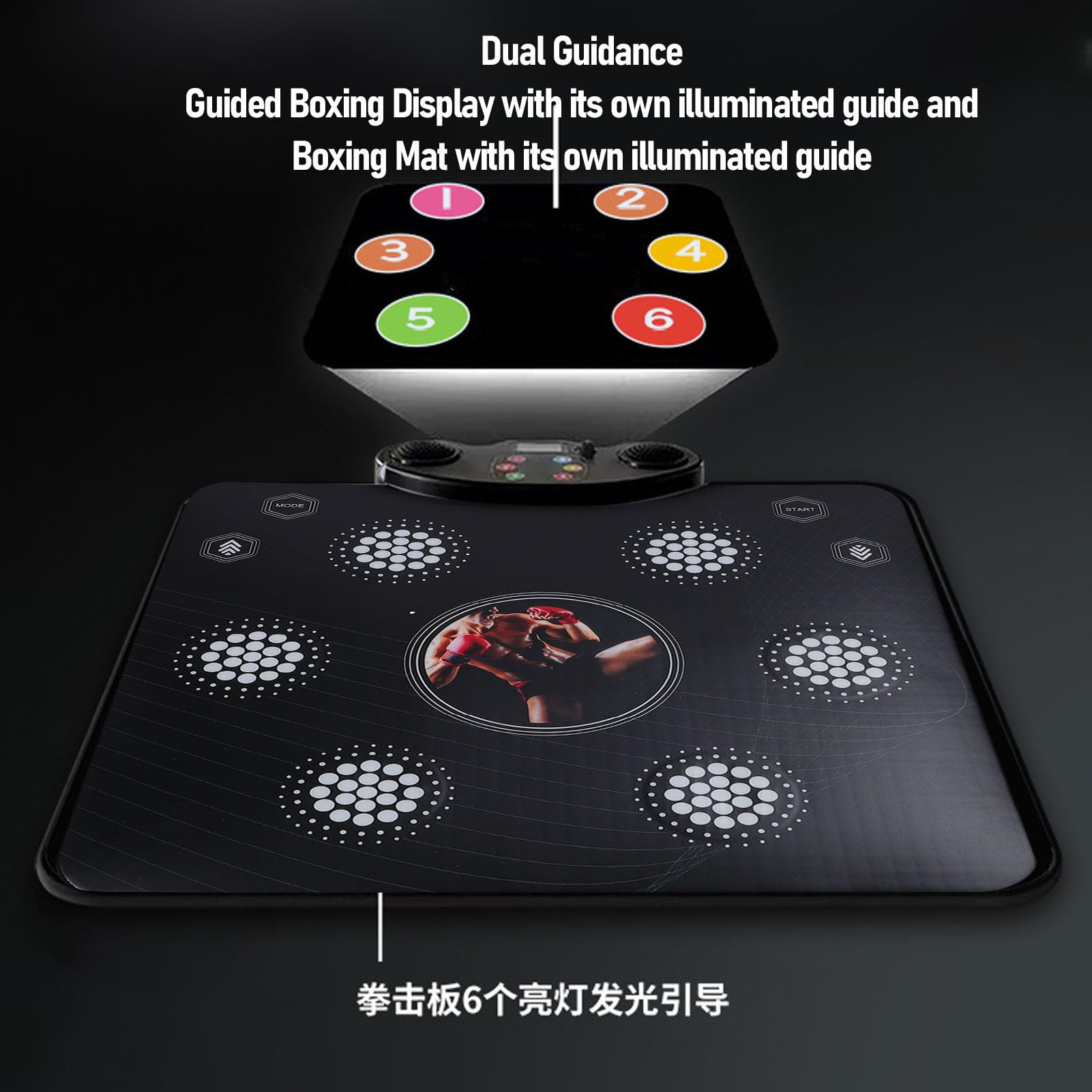 Dance Pad Music Boxing Machine con, Obiettivo Elettronico Musicale Montato a Parete, Smart BT Aggiornato 2025 per Allenamenti per la Casa e in Palestra per Adulti per