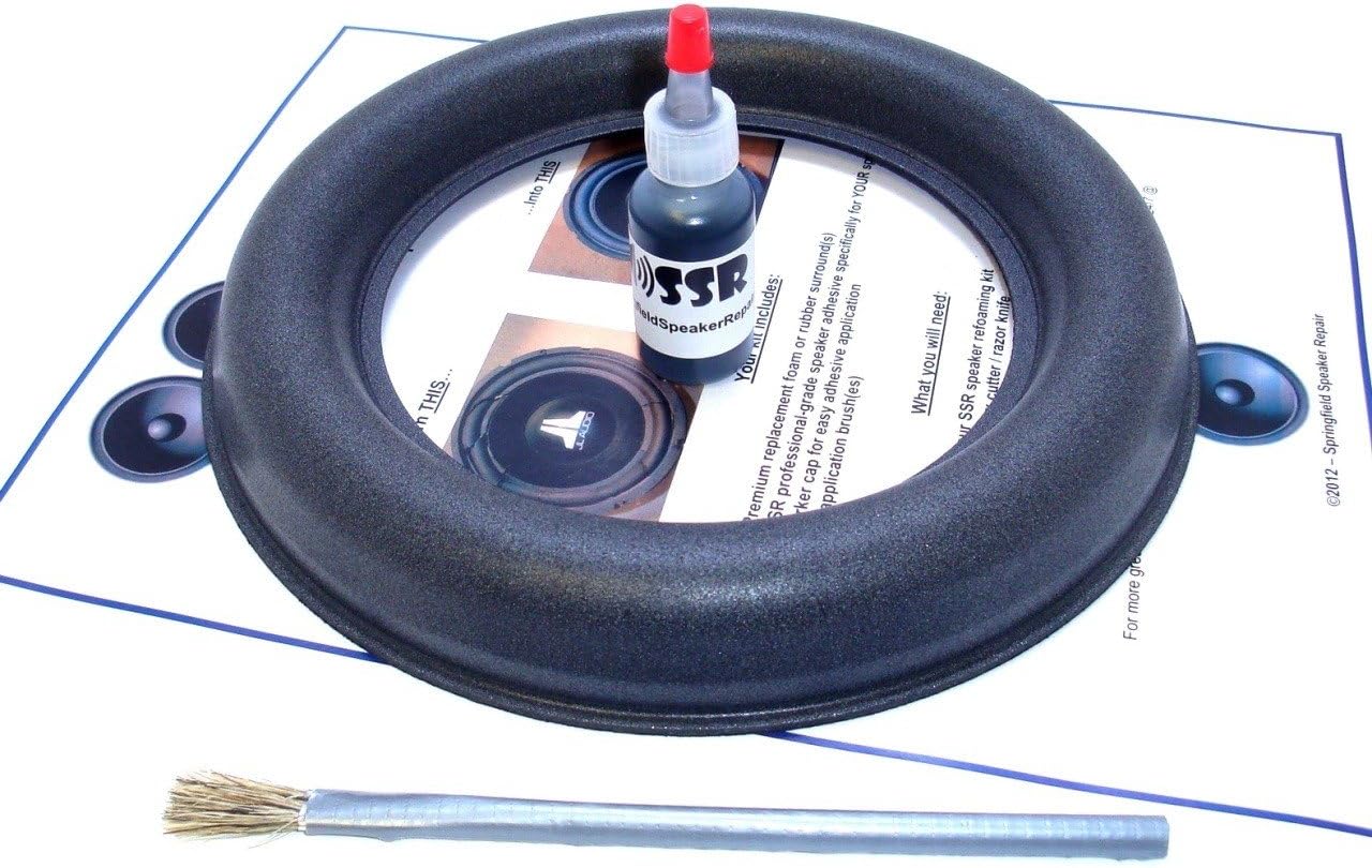 Springfield Speaker 8" Subwoofer Foam Surround Edge Repair Kit - 1 Subwoofer Kit - Compatible with JL 8W7, JL Audio 8W7-3, JL Audio 8W7AE-3
