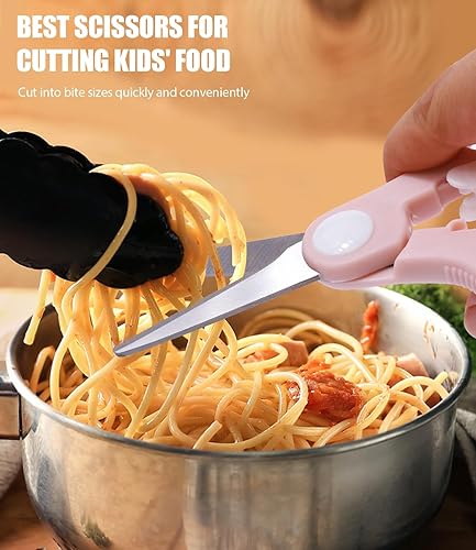 Miniatura 2 de Tijeras de comida para bebés, tijeras Kicthen - Paquete de 2 tijeras portátiles para niños saludables, tijeras de acero inoxidable con estuche de