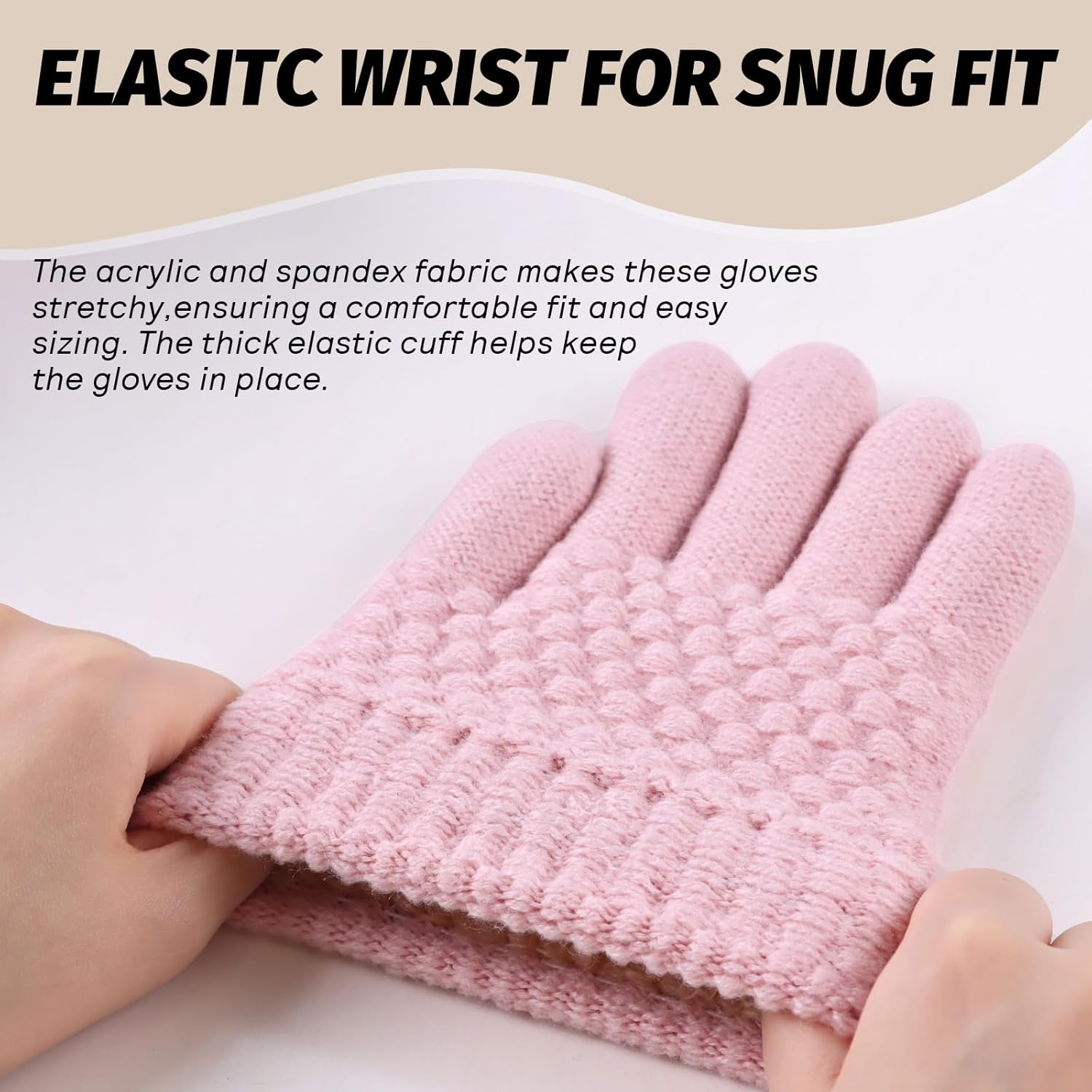 JANGANNSA Cold Weather Kids Gloves Warm Knitted Children Magic Glove With Fleece Lining Winter Gloves For Boys Girls - Image 5