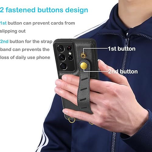 Vista 3 de Tekcoo Tekcoo - Funda tipo cartera para Galaxy S21 Plus/Galaxy S21 Plus 5G, de piel sintética, con ranura para tarjetas, con ranura para llevar