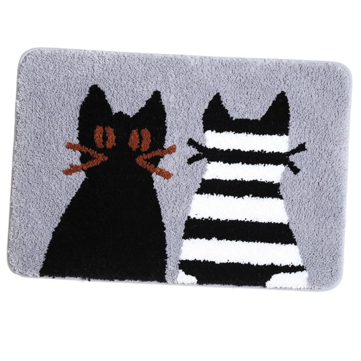 Rutschfester Badezimmerteppich mit Katzenmuster, Wasserabsorbierend