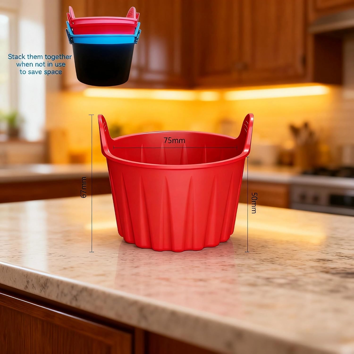 Air Fryer Baking Cups Ideal for Cupcakes, Muffins, Eggs & Desserts.