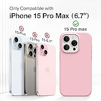 Vista 425 de GONEZ Funda de silicona para iPhone 15 Pro Max, compatible con Magsafe, protector de cámara + protector de pantalla, forro de microfibra suave Negro