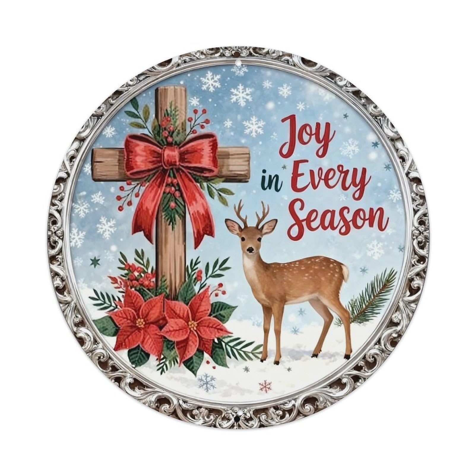 Jdyansheng Vintage Joy In Every Season Tin Sign Metal Poster Metal Signs For Home Man Cave Bar Cafe Kitchen Laundry Room Wall Decorations 8X8 Inches