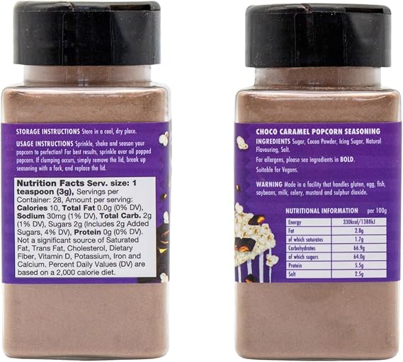 Popcorn Shed Chocolate Caramel Popcorn Seasoning - Rich & Velvety Popcorn Flavouring, Easy & Low Calorie Snack, Perfect for Movie Nights, Parties & Gifting