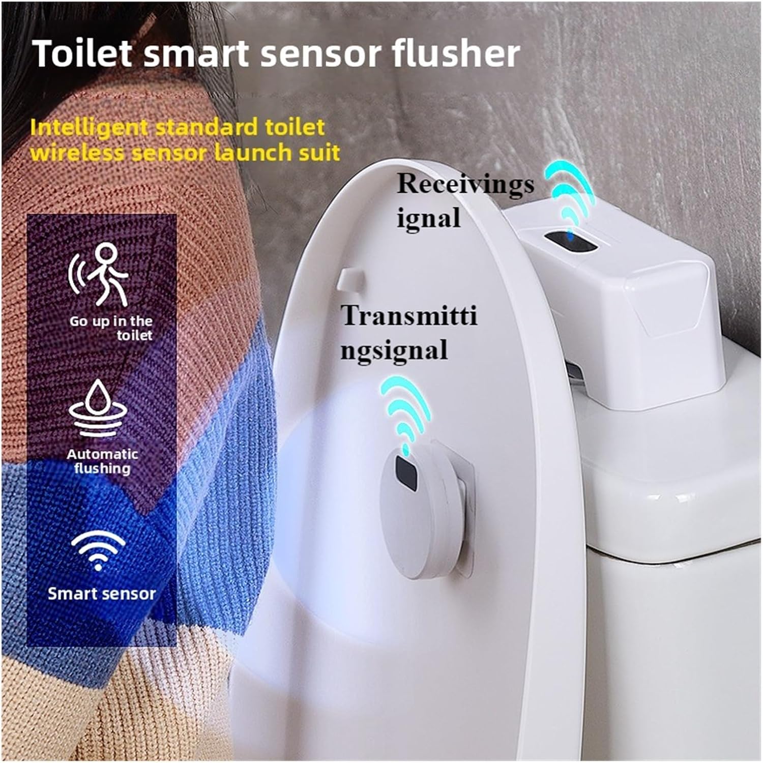 Manual Urinal Flushometer Household Smart Infrared Induction Toilet Flusher Set Charging Automatic Flush Push Free Button Sensor Accessories