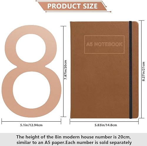 Miniatura 167 de DEWEL Números flotantes de casa grandes de 8 pulgadas para exteriores, decoración de números de dirección de casa modernos negros para señalización