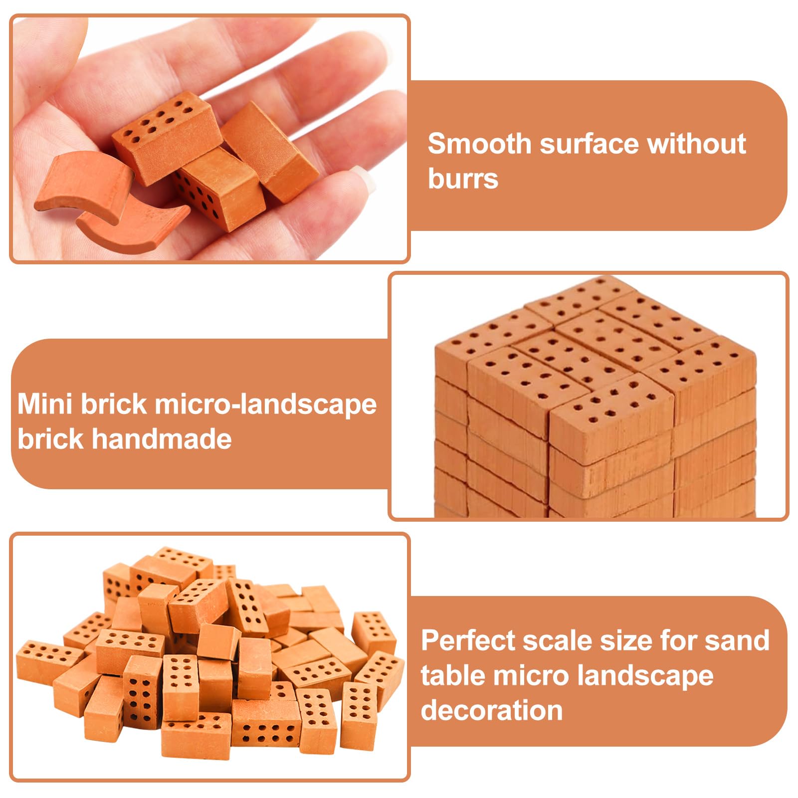 XIATIAN 80 Mini Briques Rouges 1:16 – Construction Miniature Pour Jardin Féerique Et Maison De Poupée