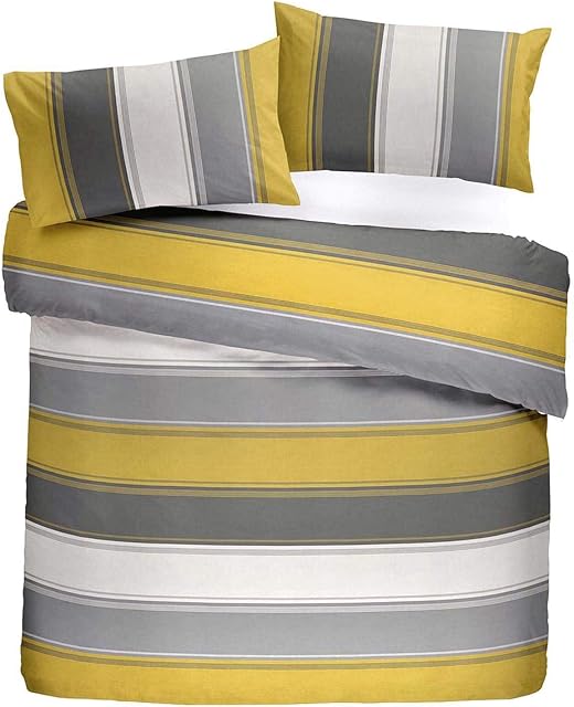 Fusion Duvet Cover and Two Pillow Cases, 52% Polyester / 48% Cotton, Ochre, Double