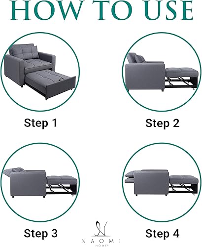 Miniatura 4 de Sofá cama convertible, sofá cama convertible 3 en 1, sofá cama convertible de lino, sofá cama convertible con respaldo ajustable, sillas modernas