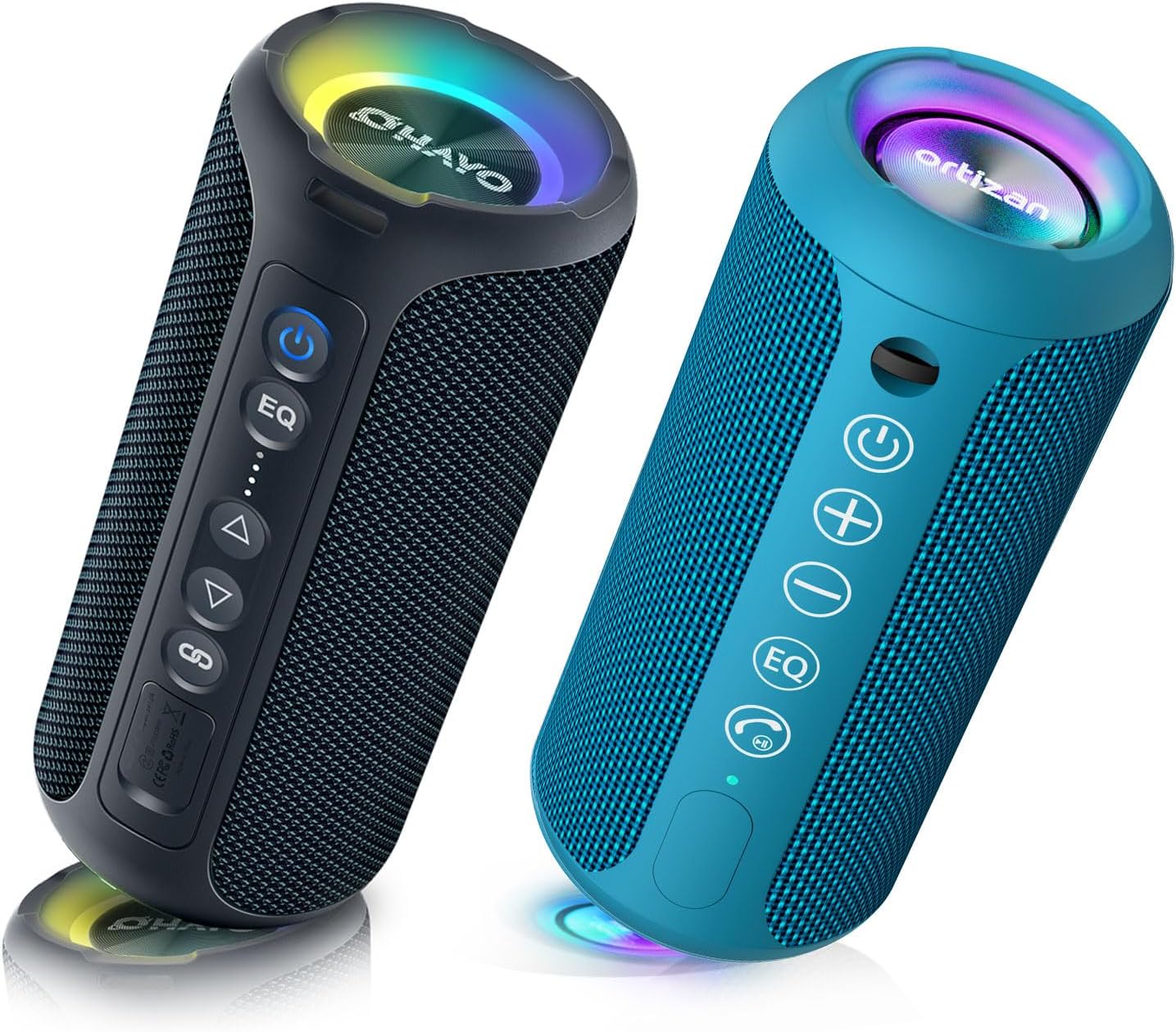 Ortizan X8 Pro Navy and X10 Blue Portable Bluetooth Speakers