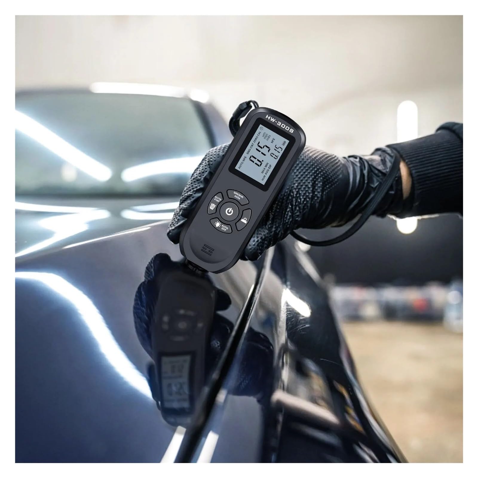 Miernik grubości farby Cyfrowy miernik grubości folii LCD z podświetleniem Tester grubości lakieru samochodowego Miernik grubości powłoki
