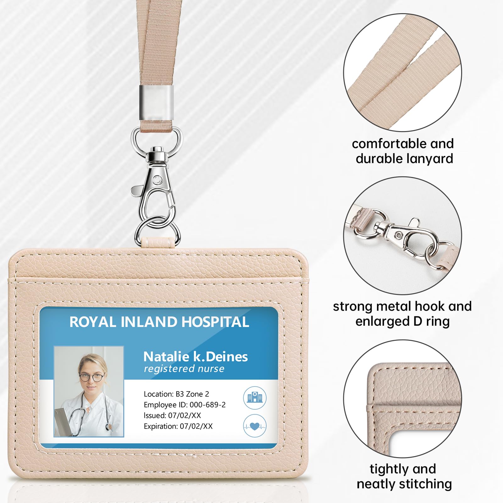 Xinfedi Porta Badge Da Collo, 100 Cordini Per Collo Con Porta Carte - Foto 4