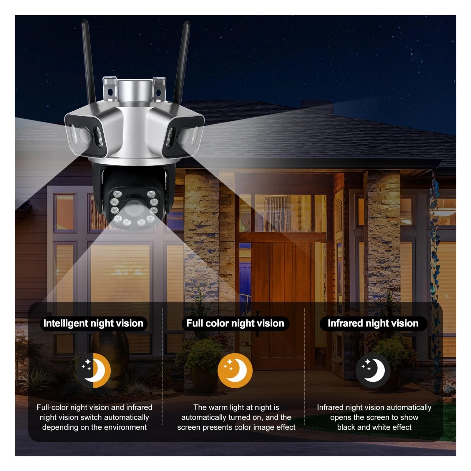 Caméra WiFi PTZ à Triple Objectif 12MP 6K
