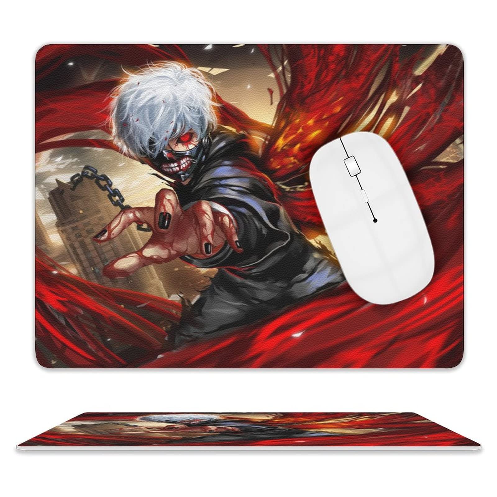 Genuine Leather Mouse Pad Japanese Anime Design Gaming Mouse Pad, Office Supplies, Office Decoration, Desktop Decoration (Tokyo Gh OUL)