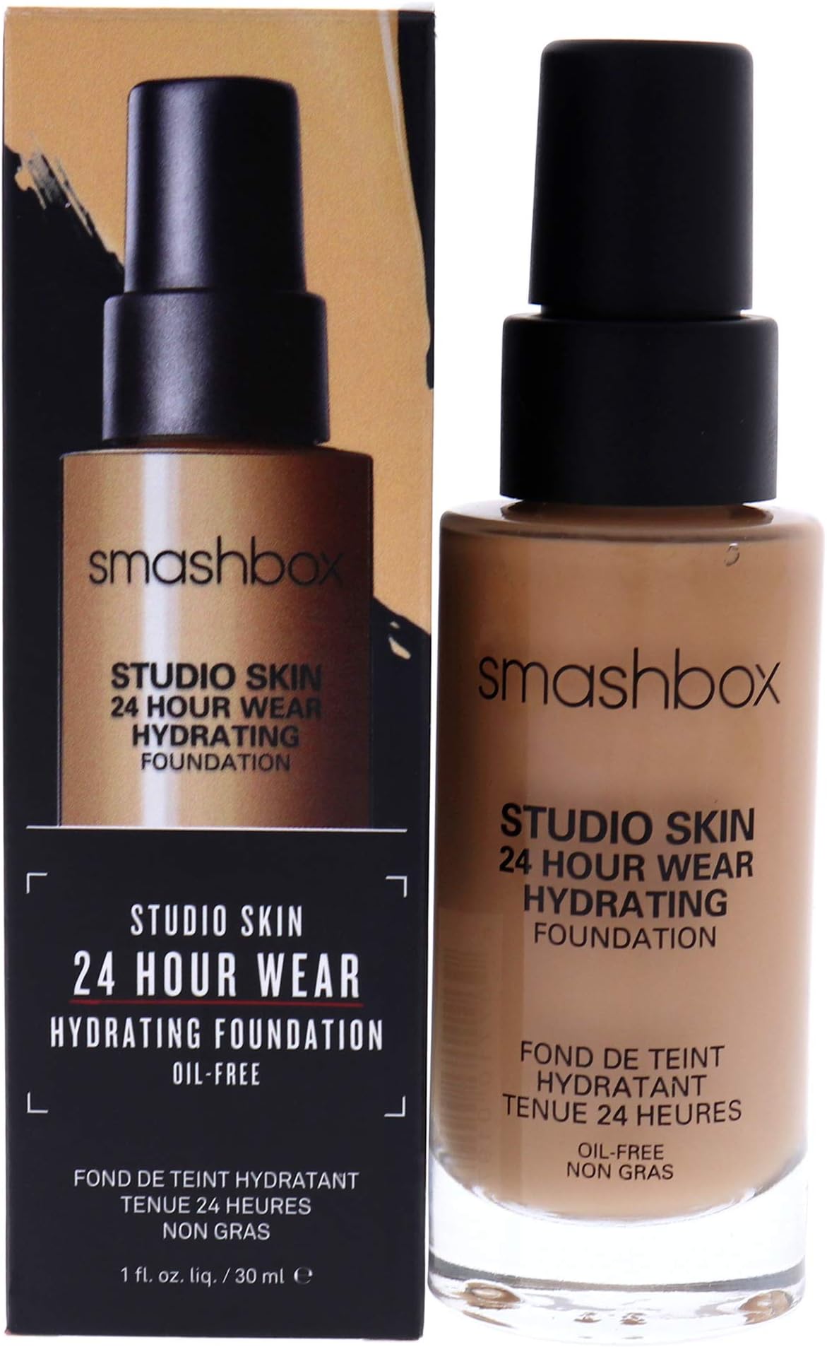 Smashbox Studio Skin 24 Hour Wear Hydrating Foundation - 2.4 Light-Medium With Warm-Peach Undertone For Women 1 oz Foundation