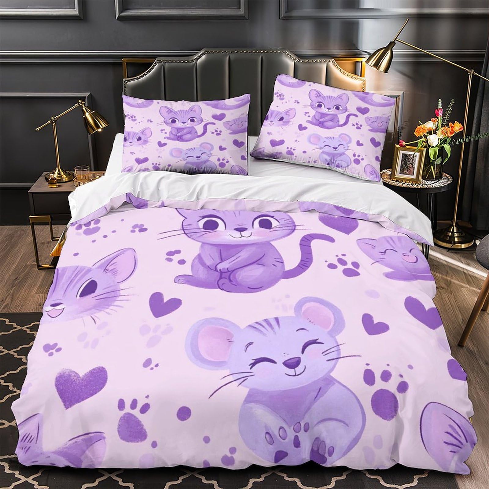 Housse de couette voiliers anti-transpiration et douce pour lit king ado