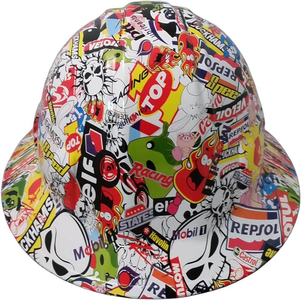 Texas America Safety Company Sticker Bomb Full Brim Style Hydro Dipped Hard Hat