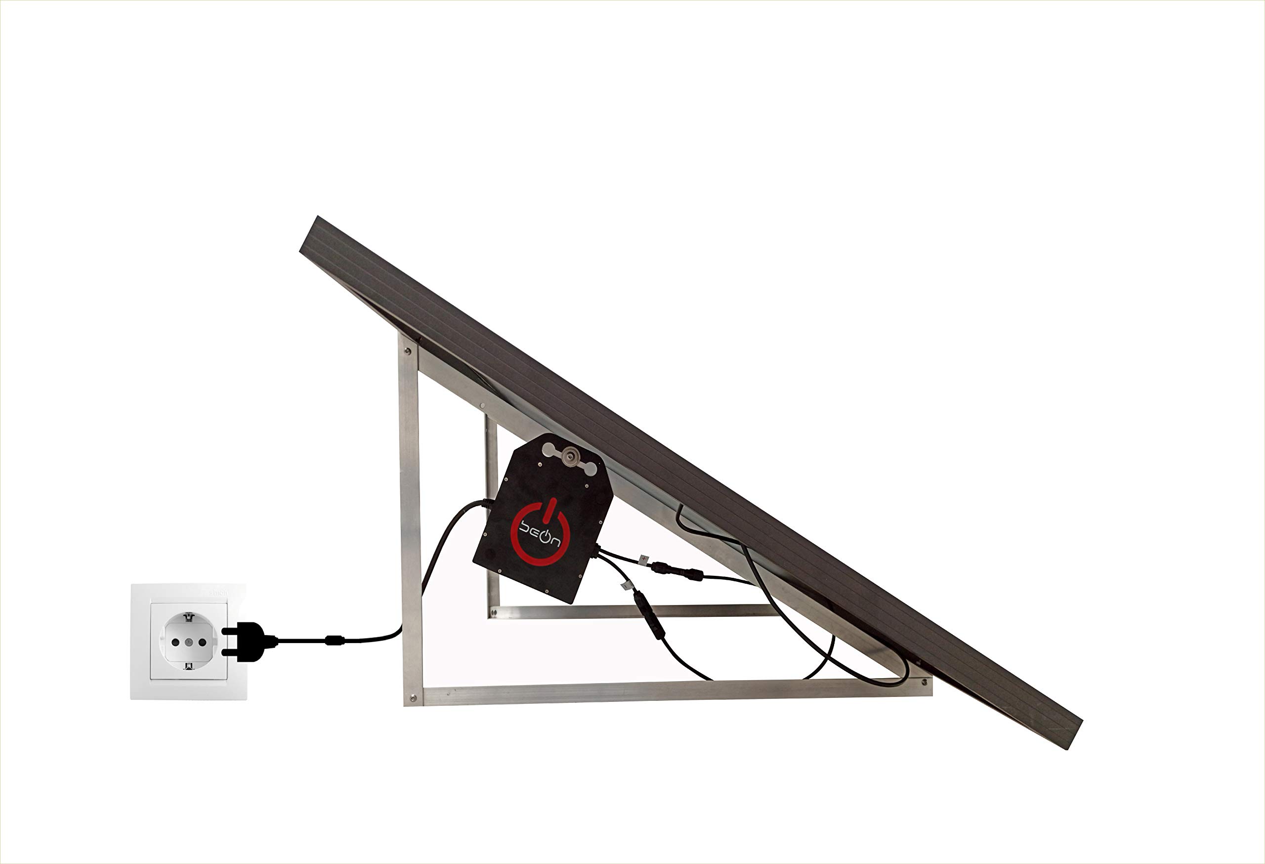 KIT Solar Autoconsumo 300W. BeON energy, sistema Plug&Play (Panel solar + Microinversor + Estructura + Cableado + Enchufe).