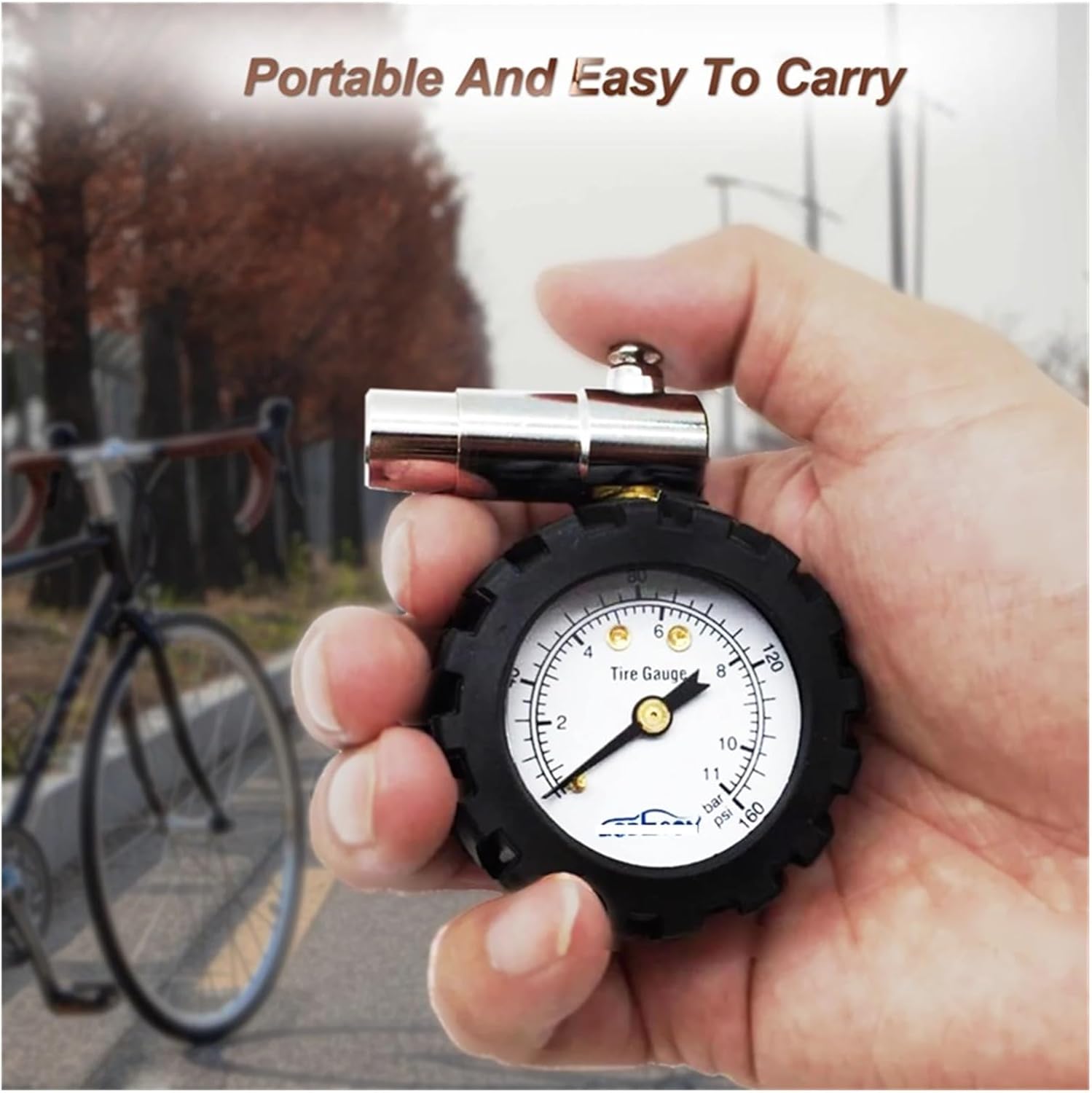 TPMS Bicycle Tire Pressure Gauge 160PSI Mechanical Pointer Tire Pressure Gauge for Mountain Racing Bikes MTB Bike Road Bike Tools Precise