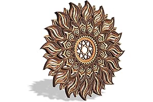 ADDMES Sun Wall Decor: Intricate Wooden Mandala Wall Art