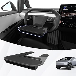 Steering Wheel Tray Suitable for Tesla Cybertruck, Anti-Slip with Silicone, Multifunctional Small Table with Built-in Mobile Phone Holder Suitable for Cybertruck Interior Accessories