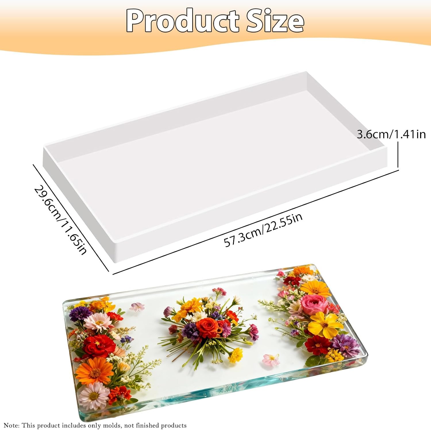 23 inch Large Rectangular River Table Mold, Square Table Epoxy Resin Molds, Large Table Resin Mold for DIY Epoxy Crafts, Charcuterie Board, Coffee Table, Cutting Board