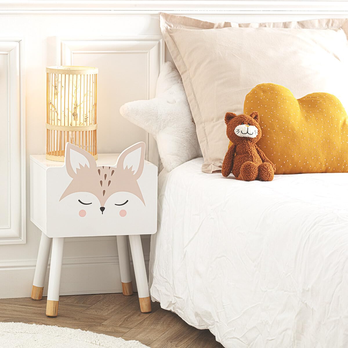 ATMOSPHERA CREATEUR D'INTERIEUR - Comodino per bambini volpe bianca h53cm