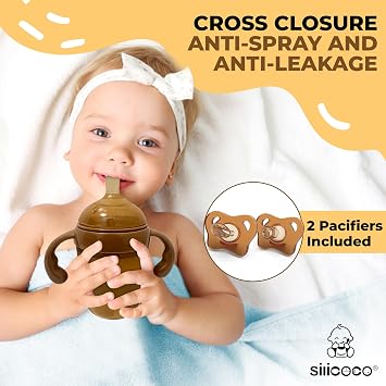 Generic Silicone Baby Bottles 2 Pack with Pacifiers - Eco-Friendly Infant Feeding Set for Newborns to Toddlers - 5oz and 8oz Bottles - Ultra-Soft Silicone Nipples - Leak-Proof Design