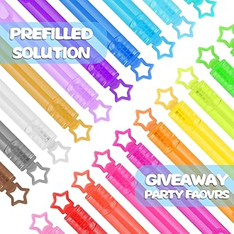 200 Pcs 20 Colors Mini Star Bubble Wand Bulk in Gift Box, Neon Bubbles Party Favors For Kids, Classroom Giveaways, Goody Bags Stuffer, Carnival Prizes Toy, Birthday Treats, Party Supplies for Toddlers