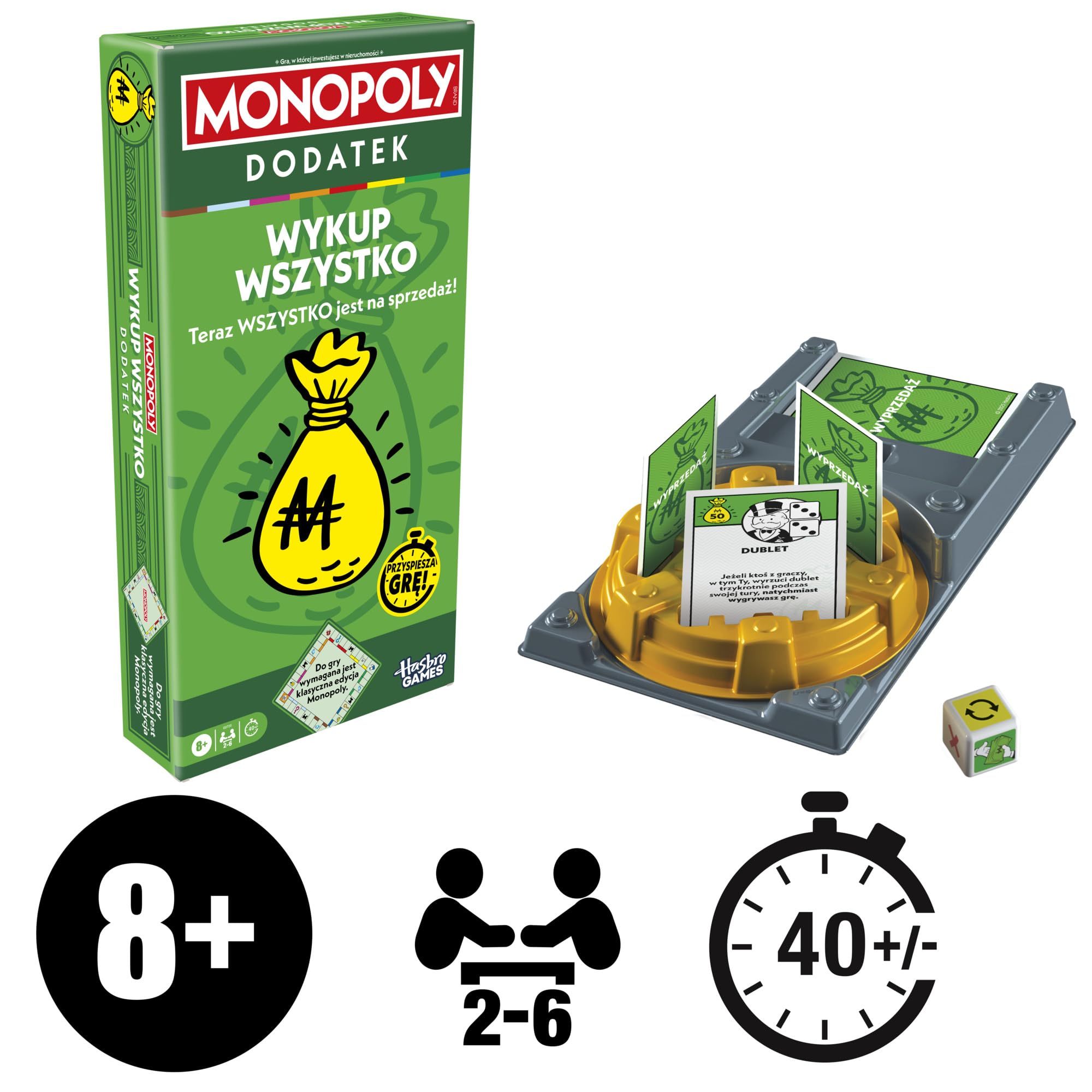 DODATEK Monopoly Kup Wszystko (do gry wymagana jest klasyczna gra planszowa Monopoly), wersja polska