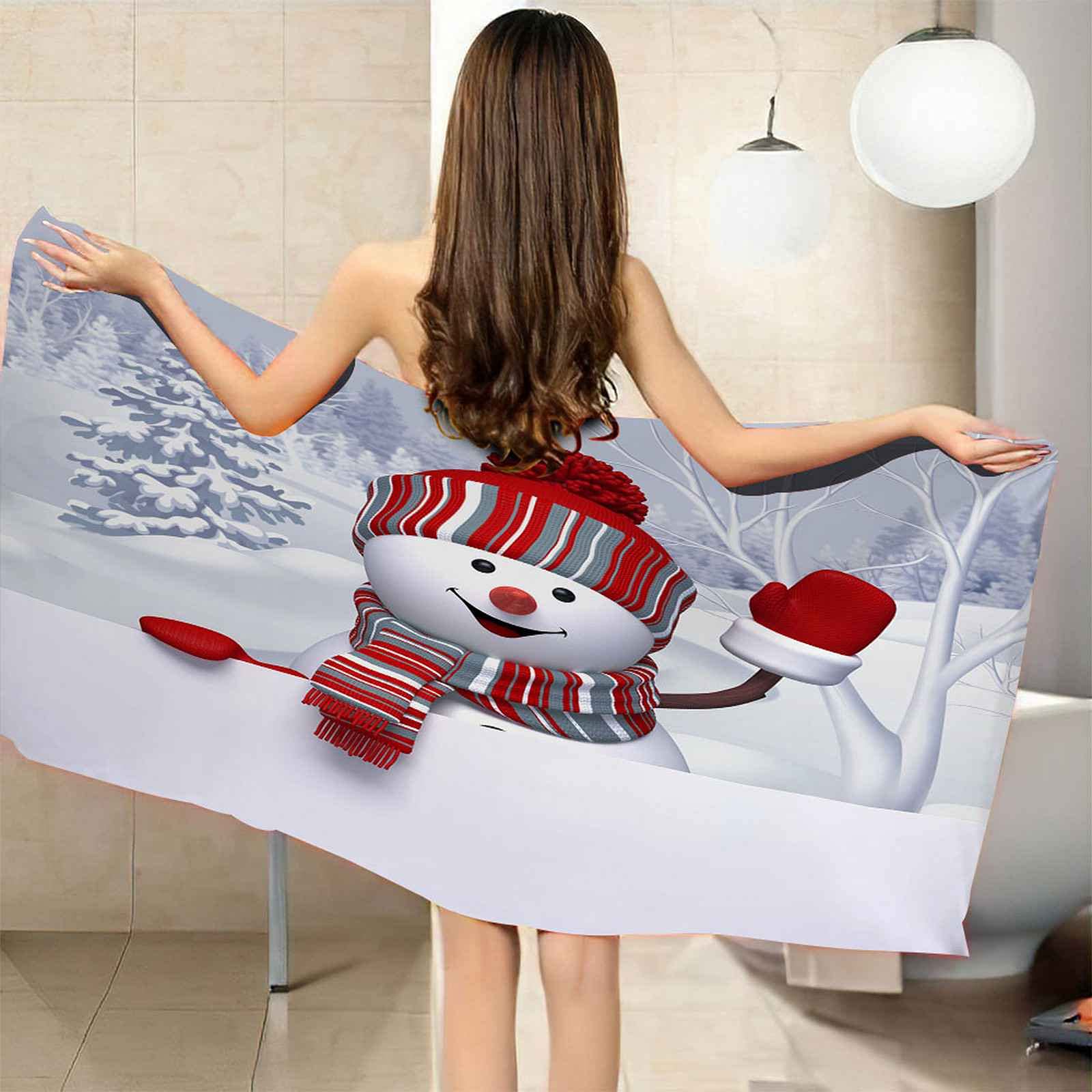 Telo Da Mare 3D Pupazzo Di Neve Di Natale Stampato Asciugamano Da Spiaggia 150x200cm Asciugamano Microfibra Grande Antisabbia Leggero Telo Mare Per Sport Piscina Viaggi In Famiglia Vacanze