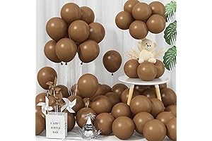 Essential Party Balloons | 60-Pack 5 Inch Brown Balloons | Matte Mocha Latex Helium Balloons