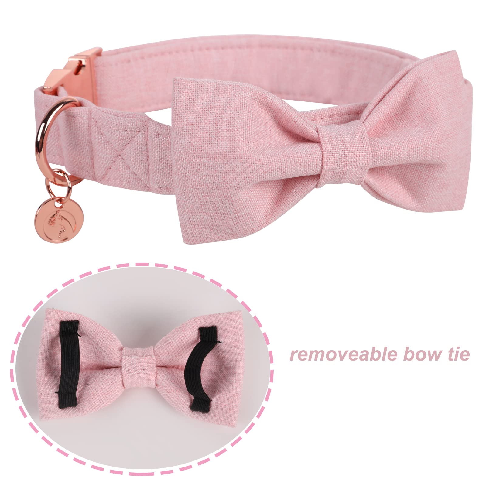 Girl Dog Collars With Bow Unique Style Paws Dog Collar With Tie