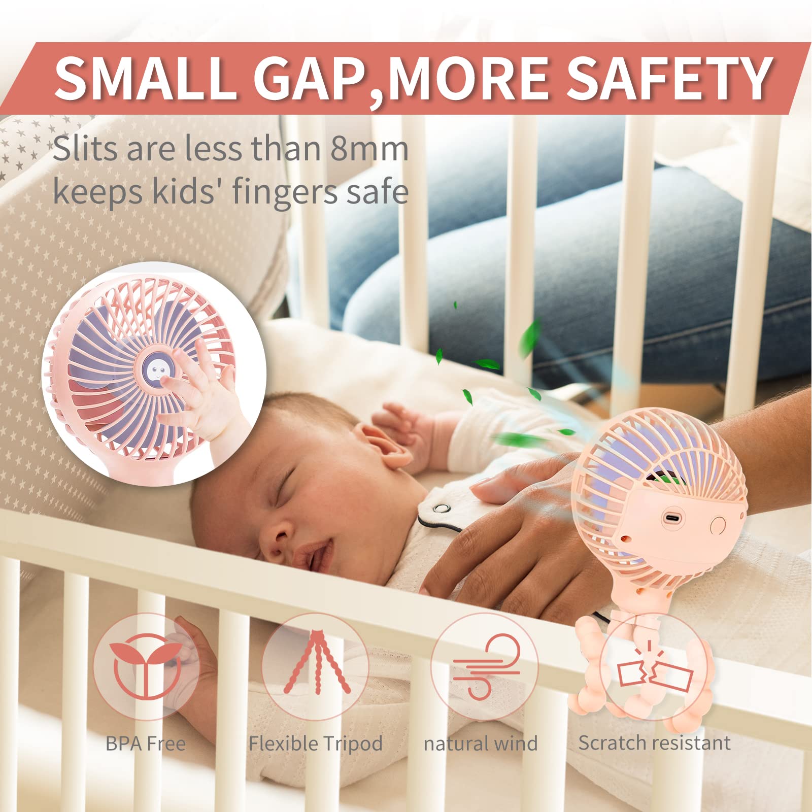 Simpatico Ventilatore Portatile Per Gatti Per Ragazze, Mini Ventilatore Portatile Per Bambini, Piccolo Ventilatore Tascabile Ricaricabile USB Portatile Con Batteria Da 300 MAh (circa 1 Ora), Per Viagg