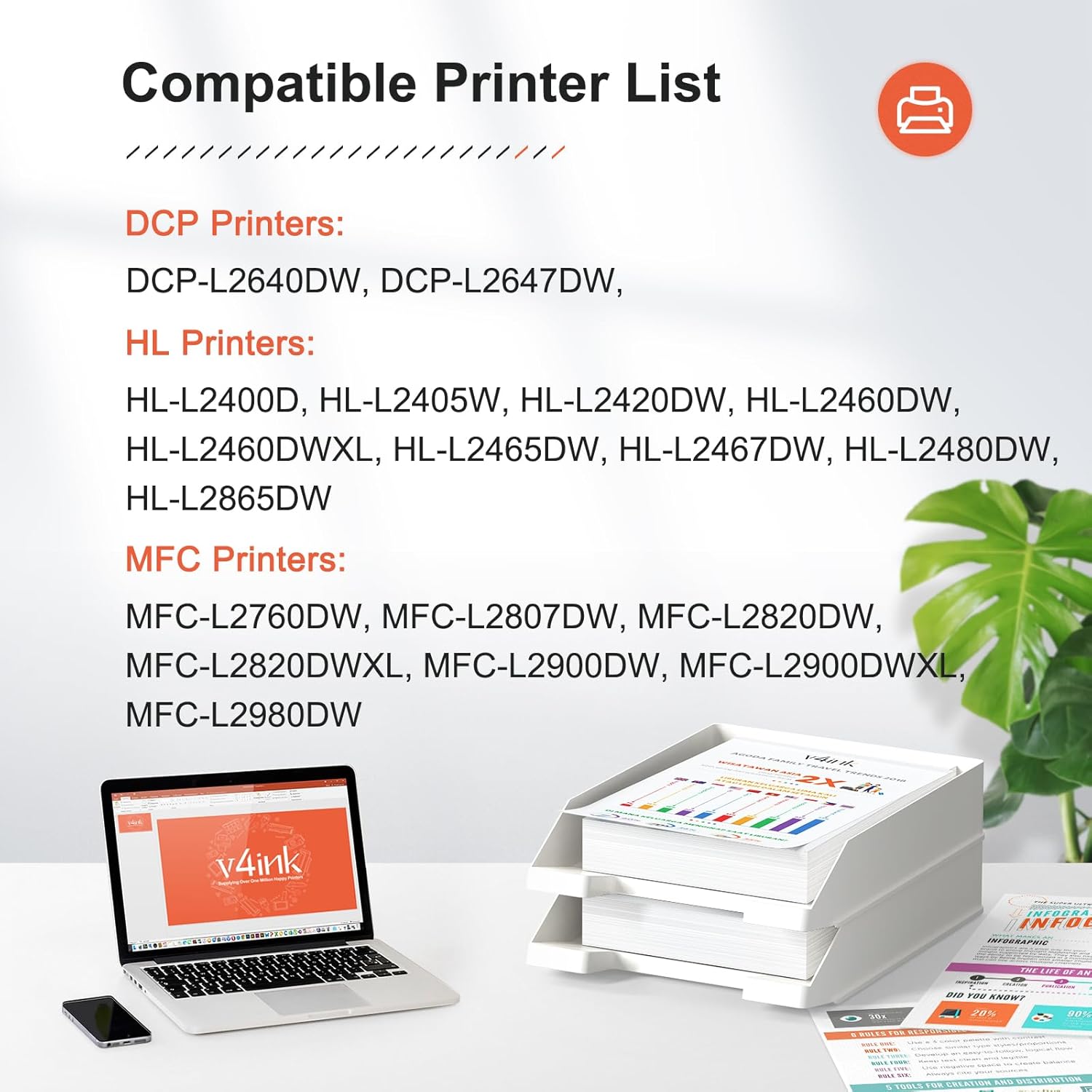 Compatible DR830 Drum (Not Toner) Replacement for Brother DR830 DR-830 Drum Unit for Brother DCP-L2640DW HL-L2400D HL-L2405W HL-L2460DW HL-L2480DW MFC-L2820DW MFC-L2900DW Printer 1 Pack
