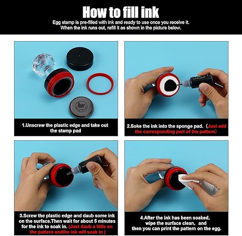 Miniatura 5 de Sellos de huevos, bonitos sellos de huevos para huevos frescos con almohadilla de sello, sello personalizado para huevos de granja de gallineros y
