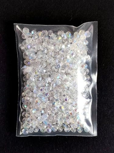 Miniatura 5 de SCARA Cuentas de 18 oz 176oz cca 600 piezas cuentas de vidrio checo facetadas redondas de 0157in cristal AB